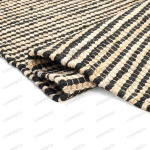 Striped hemp jute Braided Hallway Runner 2 X 10 ft, Antique Living Room Rug Runner 3 X 8 ft, Soft Cozy Entryways Rug Runner 2.5 X 8 ft
