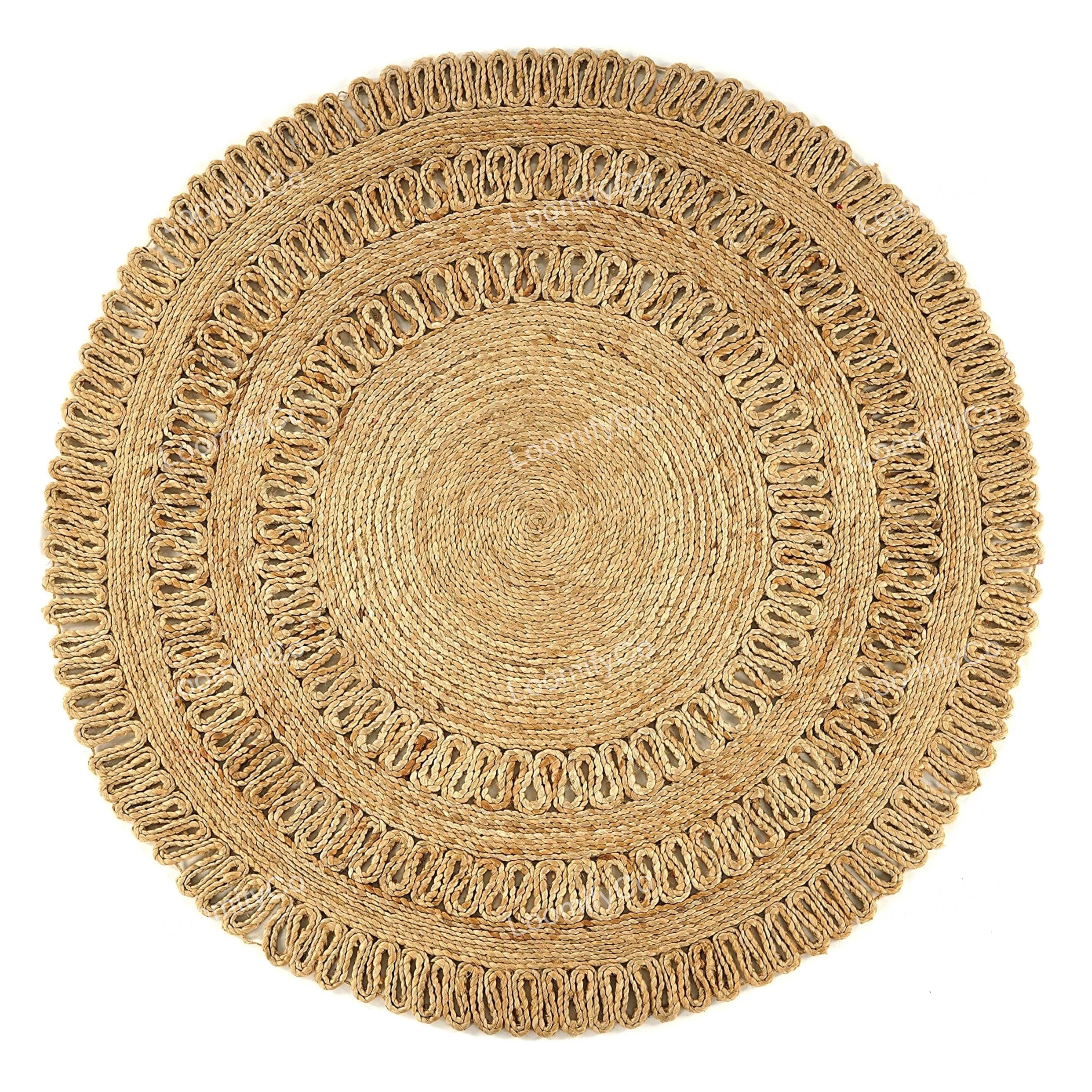 Natural Jute Round Rug in off White /ivory , Eco Friendly Rug Round ...