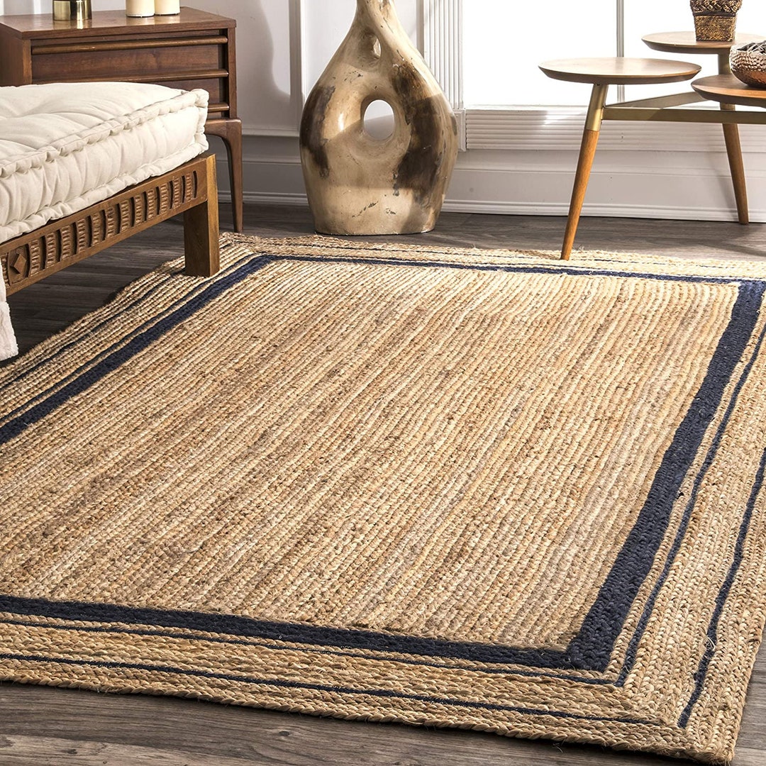 Indian Jute Rug Hand Woven Jute Area Rug Natural Jute Rug Etsy
