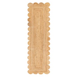 Scalloped Runner Rug, Jute Scallop Rug, Jute Runner Rug, Scalloped Jute Rug, Natural Jute Rug Hallway Runner Rug entry Runner Kitchen runner
