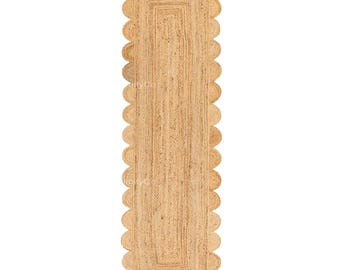 Scalloped Runner Rug, Jute Scallop Rug, Jute Runner Rug, Scalloped Jute Rug, Natural Jute Rug Hallway Runner Rug entry Runner Kitchen runner