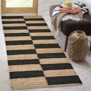 Natural Jute Hemp Runner Rug, Custom Size Jute Runner