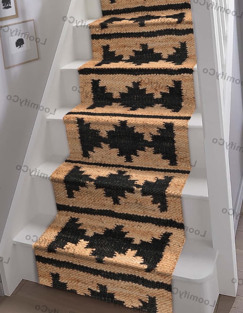 Jute Stair Treads Runner, Stair Tread Rug, Carpet Runner for Stairs