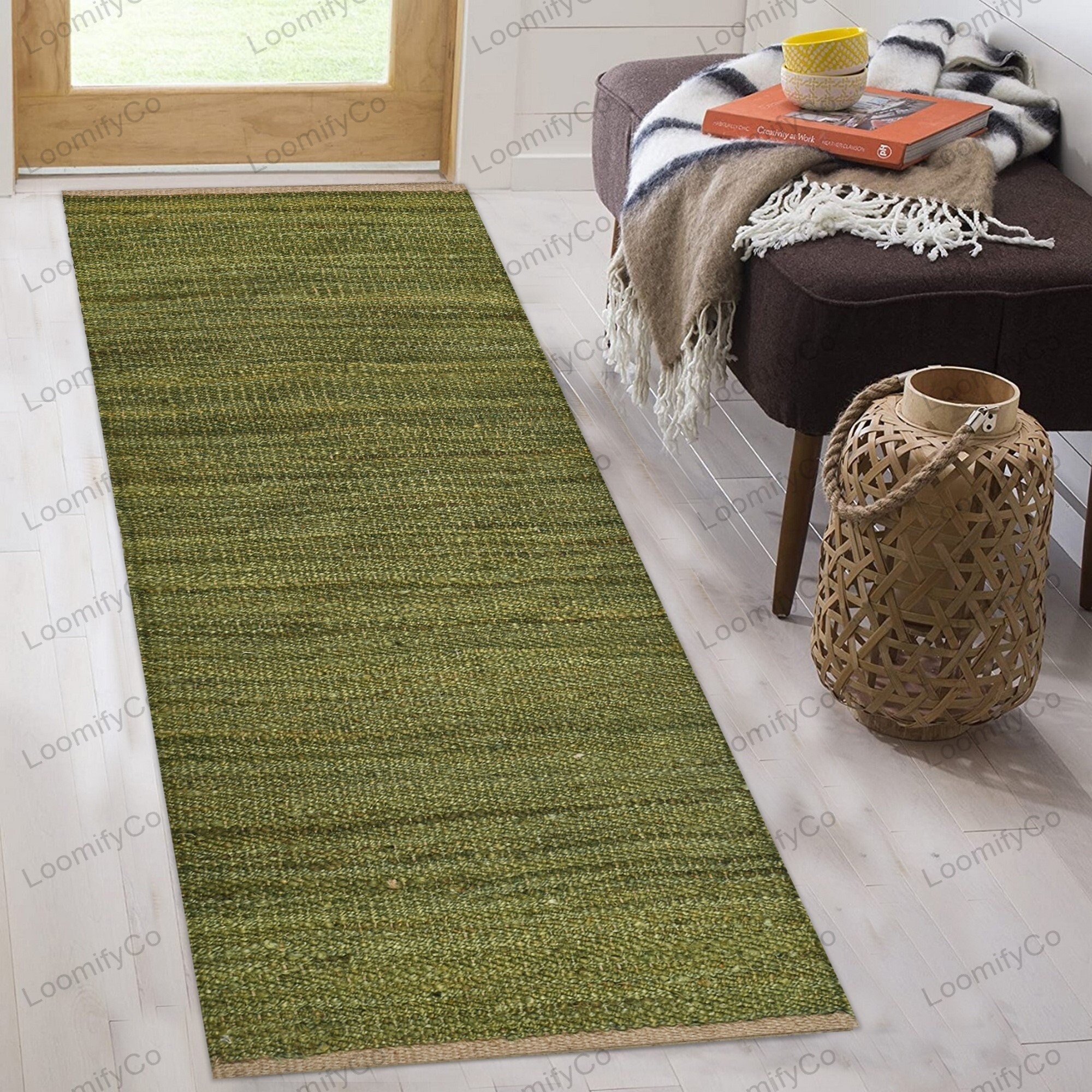 Braided Hemp Jute Runner Rugs for Hallways, Entryways, Welcome Gate 2.5 X 8 feet, Handwoven Living Room rugs 3 X 6 ft, Kitchen Rugs 2 X 8 ft