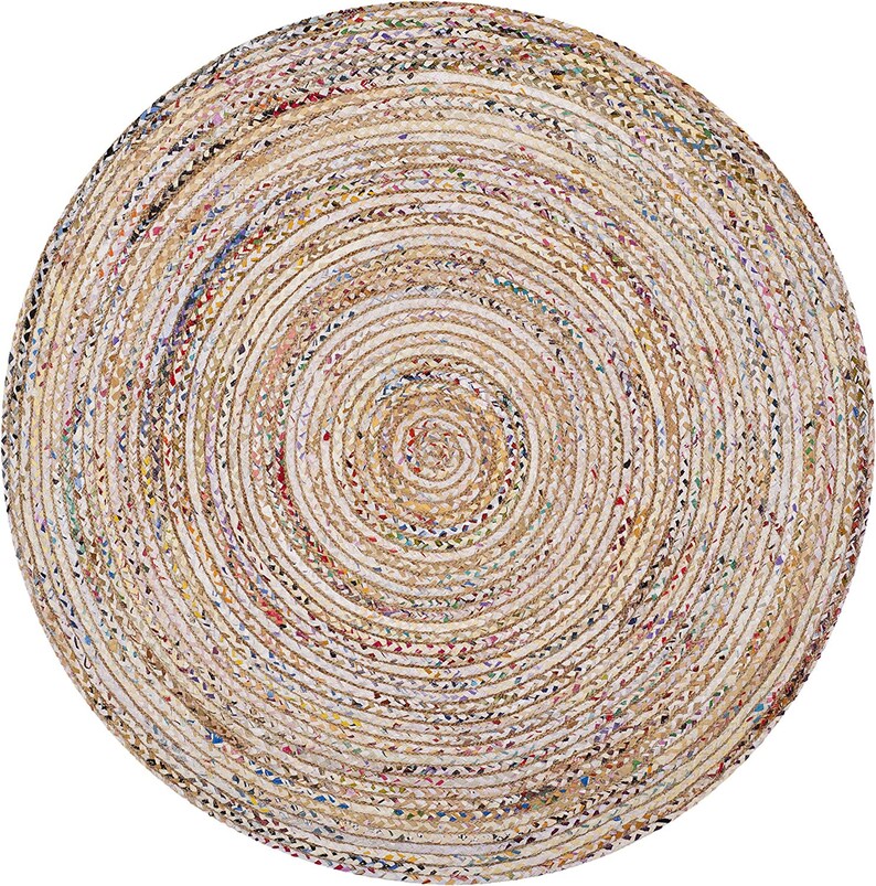Jute Round Rug Hand Woven Round Rug Round Yoga Mat Bohemian Etsy