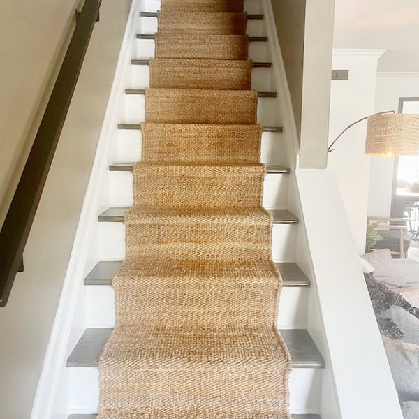 Seagrass runner Carpet for Stairs, Jute Stair Runner, Seagrass carpet, Sisal stair runner,  Custom Seagrass jute rug Stairway Carpet Runner