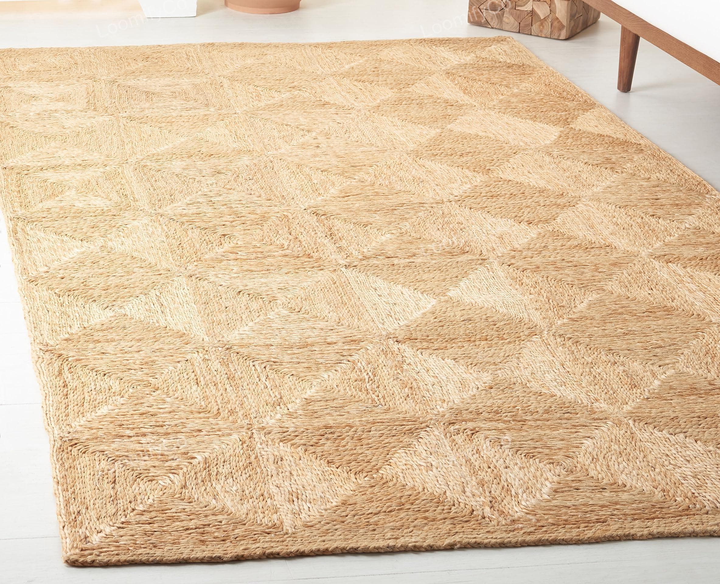 Square Jute Rug Diamond Pattern Seagrass Squares Rug Box Sisal Jute ...