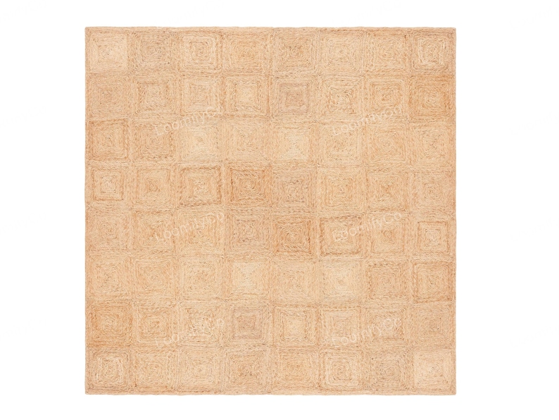 Square Jute Rug Diamond Pattern Seagrass Squares Rug Box Sisal Jute ...