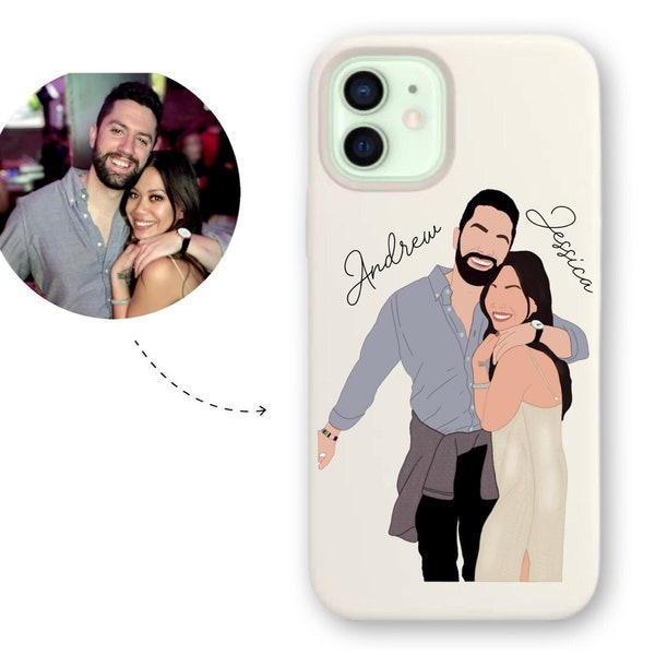 Personalized custom portrait art phone case Custom couple phone case ! iPhone case ! Custom phone case ! Valentine’s Day Gift for her & him