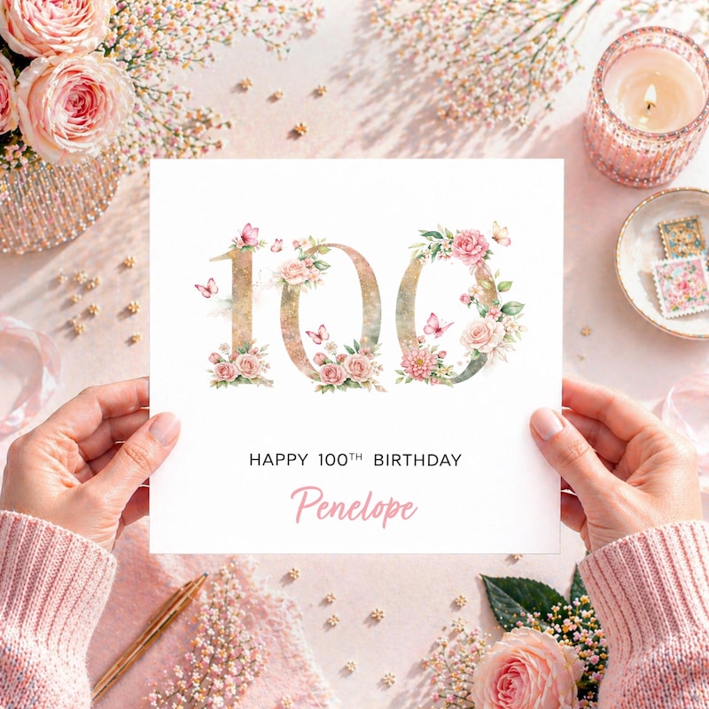100th Birthday Card - Etsy UK