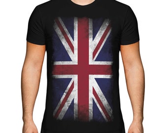 Union Jack T-Shirt. Men, Women And Kids Sizes Available. Great Britain Faded Flag - Gift For British Citizen. London Uk Souvenir