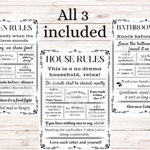 House Posters Funny House Rules Witty Posters Bathroom Rules Bathroom