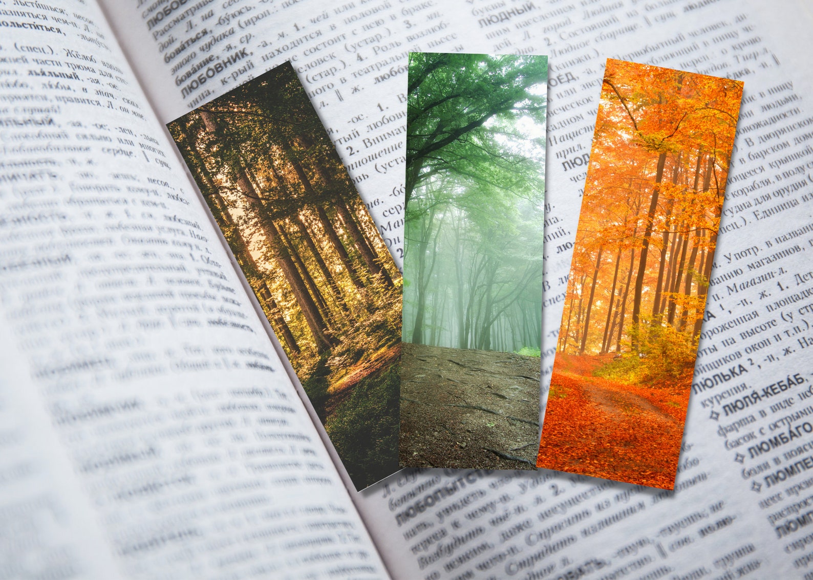 Forest landscape bookmark set printable bookmark bookmark | Etsy