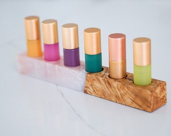 Pink Essential Oil Holder for Rollers, 5ml, 10ml, 15ml, Display, Essential Oils, Oil Holder, Epoxy, Essential Oils, Rollers