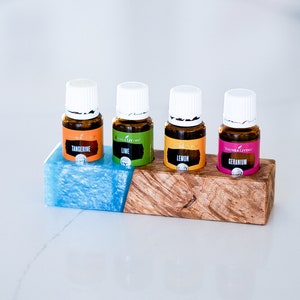 Essential Oil Bottle Holder with Epoxy Maple Wood Burl 15 ml bottles, Essential Oil Rack, Essential Oil Display, Essential Oil storage