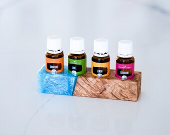 Essential Oil Bottle Holder with Epoxy Maple Wood Burl 15 ml bottles, Essential Oil Rack, Essential Oil Display, Essential Oil storage