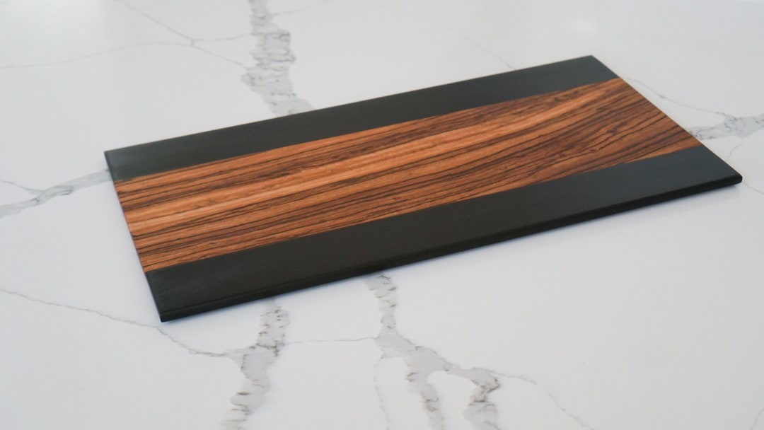 Exotic Zebra Wood Charcuterie Board With Epoxy Resin, Serving Board