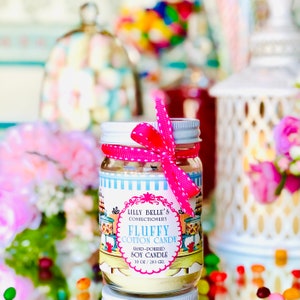 FLUFFY COTTON CANDY | Hand-Crafted Disney Inspired Candle | Theme Park Scented Candles | Cotton Candy Candle