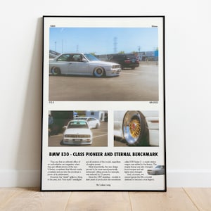 BMW E30 M3 Poster Auto Druck, digitaler Download Druck, Wand Druck, Retro Wand Dekor, Geschenk Freund