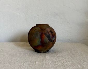 Mini raku moon jar vase