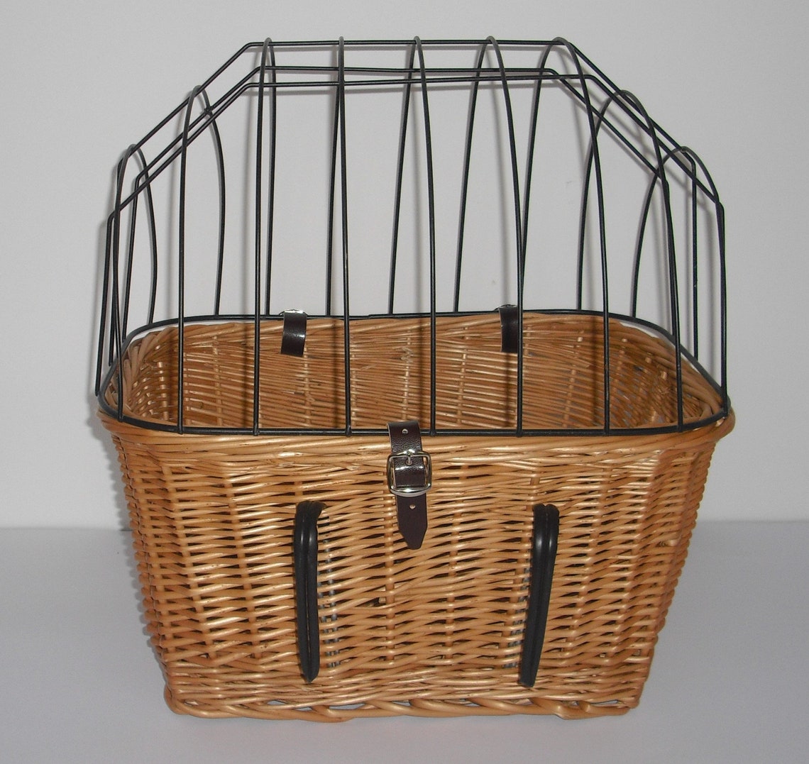 Wicker Basket Bicycle cat dog transporter handmade carrier Etsy