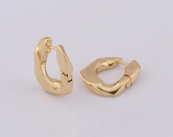 Gold Dainty Square Hoop Earrings,18K Gold Filled Square Hoop Earrings,Hypoallergenic-A gift for her