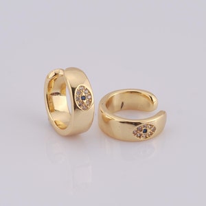Gold Ear Clips,18K Gold Filled Ear Cuffs,MicroPaved CZ Small Hoop Cartilage Earrings,Hypoallergenic-Birthday Gift,Valentine's Gift