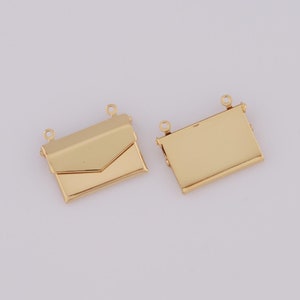 Dainty Envelope Charms,18K Gold Filled Bag Pendant,Necklace for DIY Jewelry Making Supplies