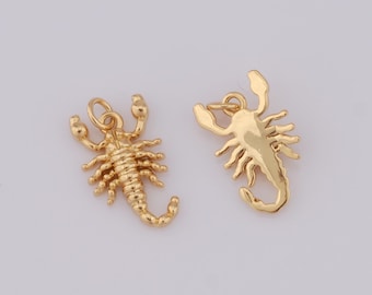 Dainty Scorpion Charms,18K Gold Filled Sun Pendant,Scorpion Necklace for DIY Jewelry Making Supplies