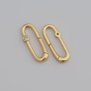 18K Gold Filled Retractable Clasps, Micro Pavé CZ Snap Clasps, DIY Jewellery Supplies