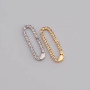 18K Gold Filled Retractable Clasps, Micro Pavé CZ Snap Clasps, DIY Jewellery Supplies