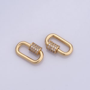 18K Gold Filled Micropavé CZ,Brass Screw Clasp