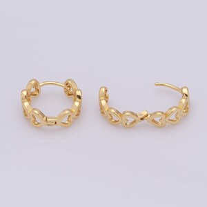 Gold Dainty Hoop Earrings,18K Gold Filled Heart Hoop Earrings,Hypoallergenic-A gift for her