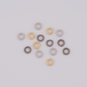 Goldton offene Biegeringe, Gold / rhodiniertes Messing, verdrehter Spaltring, Schleifenohrring