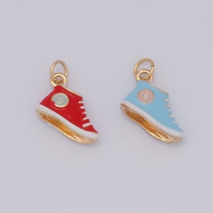 Dainty Shoes Charms,18K Gold Filled Pendant,Micropavé CZ Necklace for DIY Jewelry Making Supplies
