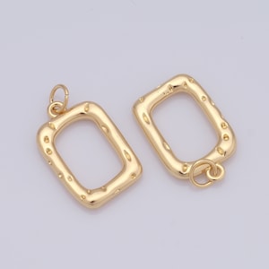Zierliche minimalistische Rechteck Anhänger, 18K Gold Filled Rechteck Anhänger, Micropavé CZ Rechteck Halskette für DIY Schmuckherstellung Zubehör