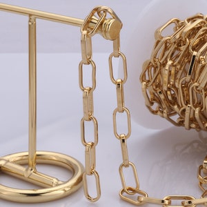 Gold Büroklammern Kette, 18K Gold Filled halb fertige Kette, Spezialität Ketten, DIY Schmuckherstellung