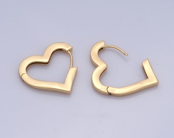 Gold Dainty Hoop Earrings,18K Gold Filled Heart Hoop Earrings, Heart Hoop Earrings,Hypoallergenic-Birthday Gift,Valentine's Gift