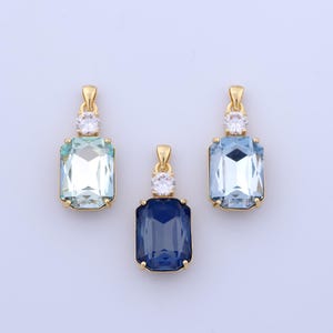 Micro Pave CZ Solitaire Charms,18K Gold Filled Minimalist Pendant,Square Pendant Necklace for DIY Jewelry Making Supplies