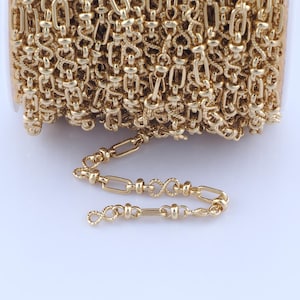 Gold Figure 8 Chain, 18K Gold Filled Semi Finished Chain, Specialty Chains, DIY Jewelry Making