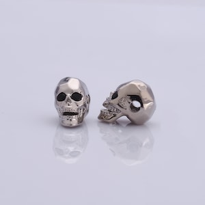Silver Spacer Beads Charms,18K Silver Filled Skull Beads Bracelet Necklace for DIY Jewelry Making Supply