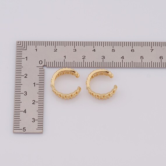 GUEMER Orecchini A Polsino Oro 18k: Foderati, Regolabili, Non Forati, Eleganti E Semplici, Idea Regalo - 5