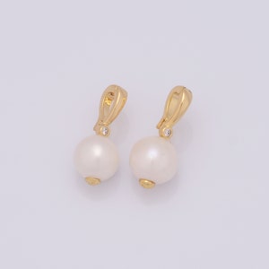 Pearl Minimalist Charms,18K Gold Filled Pearl Pendant,Pearl Necklace for DIY Jewelry Making Supplies