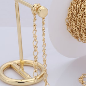 Gold Figure 8 Chain, 18K Gold Filled Semi Finished Chain, Specialty Chains, DIY Jewelry Making