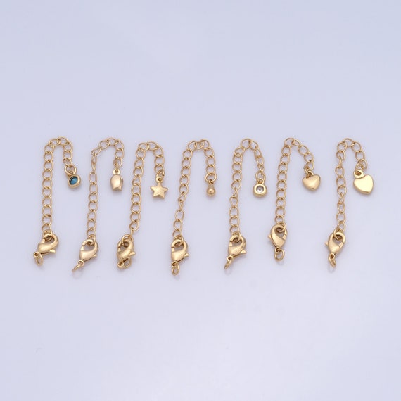 18K Gold Filled Extension Chain with Lobster Clasp-68mm, for DIY Jewelry Necklaces Bracelets Making Supplies