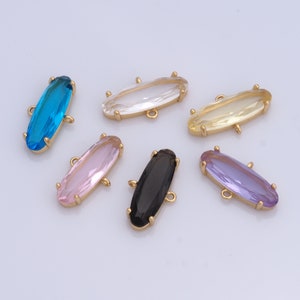 18K Gold Filled  Jewelry Connectors,Gold Bar Zirconia  Connector  - for Necklace Bracelet Component