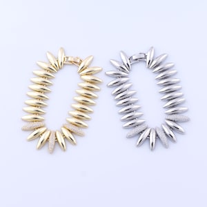 Breites Goldarmband, 18K Gold gefülltes Blatt Armband, CZ Zierliche Armband, DIY Schmuckherstellung