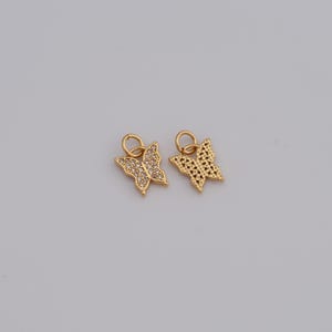 18K Gold Filled Butterfly Pendant,Insect Charms,Micropavé CZ Butterfly Pendant Necklace for DIY Jewelry Making Supplies