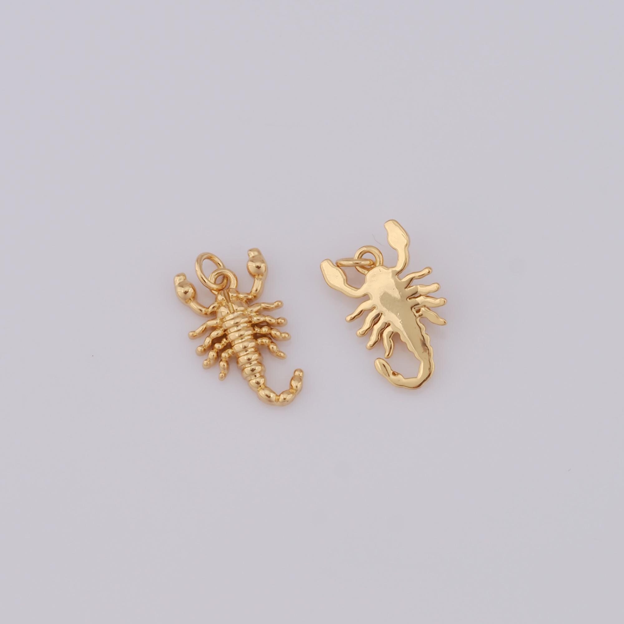 Broche Scorpion Strass Blanc Sur Métal Doré - Bijou Neuf Garanti Sans Nickel