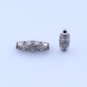 Silver Cylinder Spacer Tube Charms,Silver Filled Cylinder Beads,DIY Jewelry Supplies